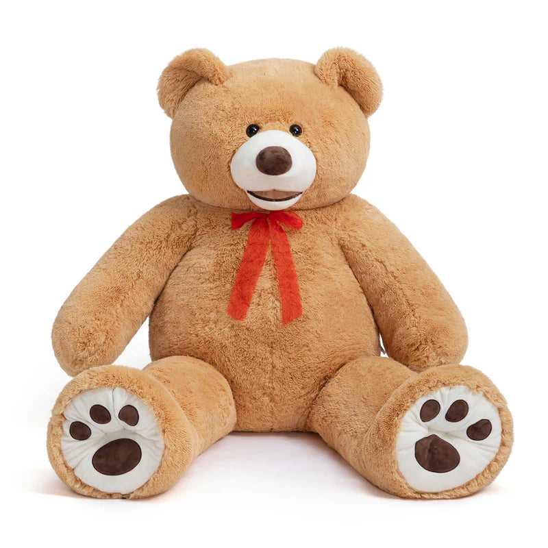 72-Inch Giant Teddy Bear – Ultra-Soft Plush with Red Bowtie